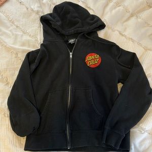 Black Santa Cruz Zip Up Hoodie